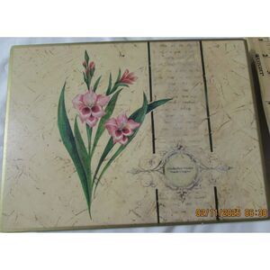 Vintage Pimpernel placemats set of 6 cork backing floral gladiolus spring